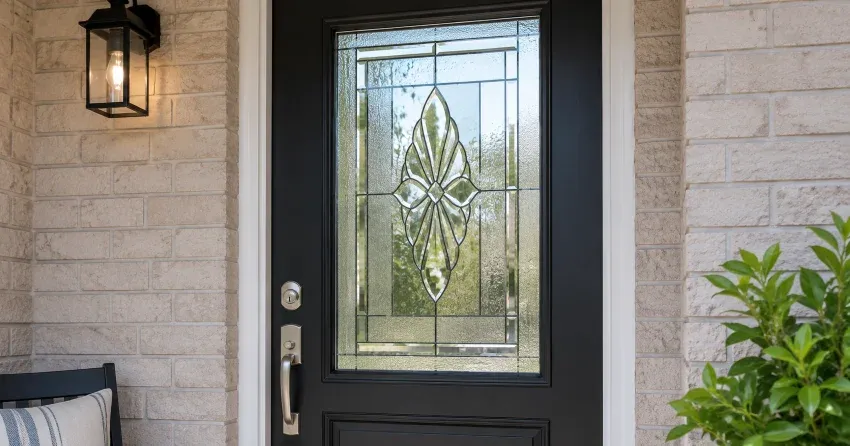technician replacing a cracked decorative glass panel in Lorraine, Port Colborne