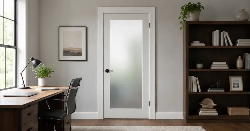 frosted interior door installed in home office in Sugarloaf, Port Colborne